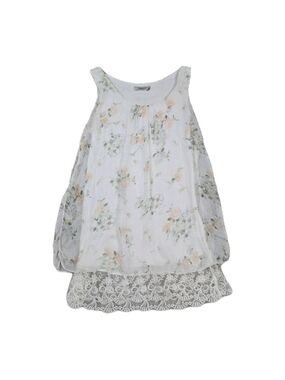 Tendenze Silk Tank Top Sheer Lace Floral Summer Flowy Luxury Italy Cami Feminine